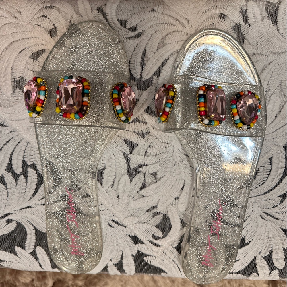 Betsy Johnson Embellished Jelly Slipper